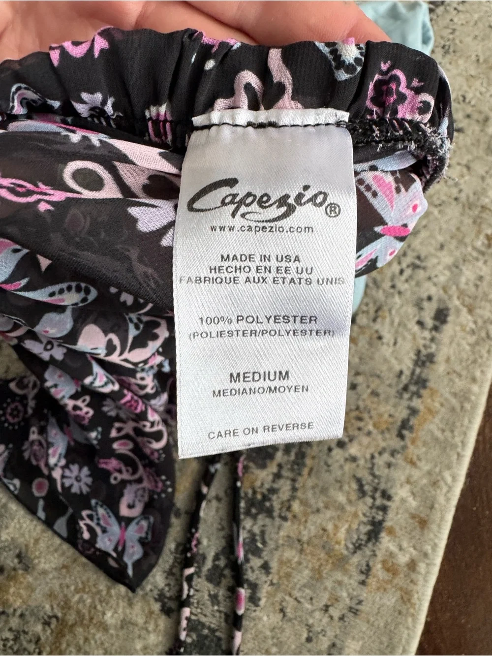 Capezio Faux Wrap Dance Skirt with Pink & Light Blue Floral Butterfly Print